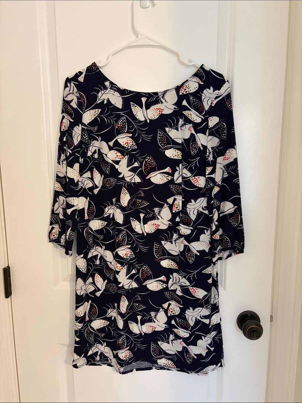 Old Navy Navy Floral-Print Midi Dress size XS